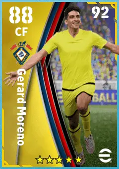 Gerard Moreno eFootball 2026 player card — 88 OVR CF