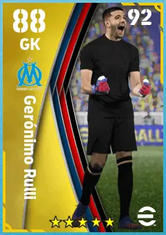 Geronimo Rulli eFootball 2026 player card — 88 OVR GK