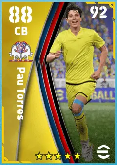Pau Torres eFootball 2026 player card — 88 OVR CB