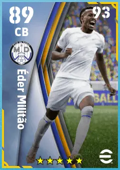 Eder Militao eFootball 2026 player card — 89 OVR CB