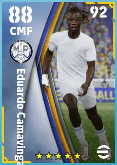 Eduardo Camavinga eFootball 2026 player card — 88 OVR CMF