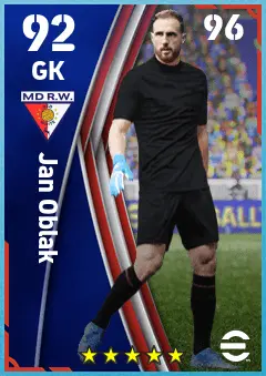 Jan Oblak eFootball 2026 player card — 92 OVR GK
