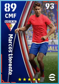 Marcos Llorente eFootball 2026 player card — 89 OVR CMF