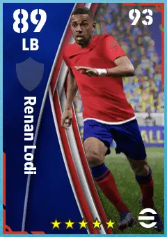 Renan Lodi eFootball 2026 player card — 89 OVR LB
