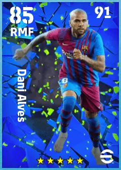 Dani Alves eFootball 2026 player card — 85 OVR RMF