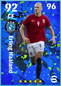 Erling Haaland eFootball 2026 player card — 92 OVR CF