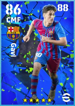Gavi eFootball 2026 player card — 86 OVR CMF