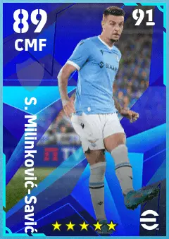 S. Milinkovic-Savic eFootball 2026 player card — 89 OVR CMF