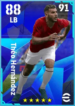Theo Hernandez eFootball 2026 player card — 88 OVR LB