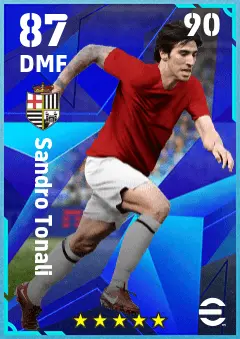 Sandro Tonali eFootball 2026 player card — 87 OVR DMF