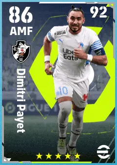 Dimitri Payet eFootball 2026 player card — 86 OVR AMF