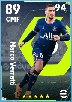 Marco Verratti eFootball 2026 player card — 89 OVR CMF