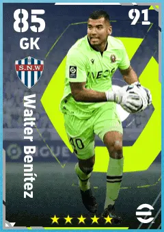 Walter Benitez eFootball 2026 player card — 85 OVR GK