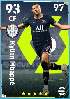 Kylian Mbappe eFootball 2026 player card — 93 OVR CF