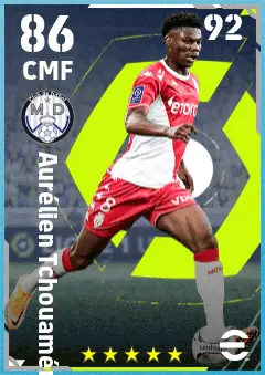 Aurelien Tchouameni eFootball 2026 player card — 86 OVR CMF