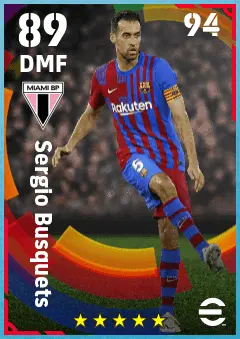 Sergio Busquets eFootball 2026 player card — 89 OVR DMF