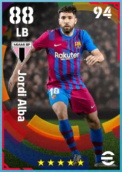 Jordi Alba eFootball 2026 player card — 88 OVR LB