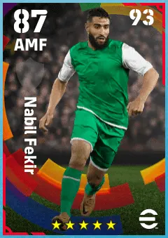 Nabil Fekir eFootball 2026 player card — 87 OVR AMF