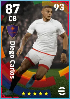 Diego Carlos eFootball 2026 player card — 87 OVR CB