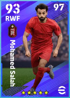 Mohamed Salah eFootball 2026 player card — 93 OVR RWF