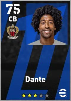 Dante eFootball 2026 player card — 75 OVR CB