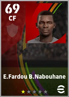 E.Fardou B.Nabouhane eFootball 2026 player card — 69 OVR CF