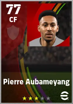 Pierre Aubameyang eFootball 2026 player card — 77 OVR CF