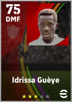 Idrissa Gueye eFootball 2026 player card — 75 OVR DMF