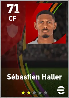 Sebastien Haller eFootball 2026 player card — 71 OVR CF