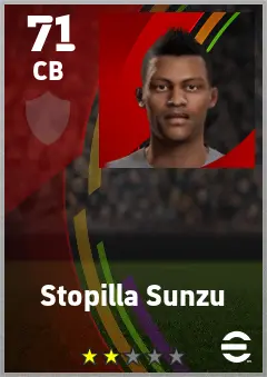 Stopilla Sunzu eFootball 2026 player card — 71 OVR CB