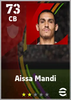Aissa Mandi eFootball 2026 player card — 73 OVR CB