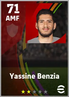 Yassine Benzia eFootball 2026 player card — 71 OVR AMF