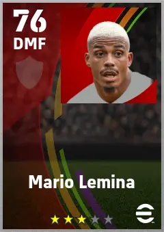 Mario Lemina eFootball 2026 player card — 76 OVR DMF