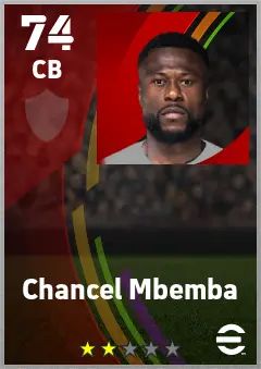 Chancel Mbemba eFootball 2026 player card — 74 OVR CB