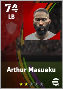 Arthur Masuaku eFootball 2026 player card — 74 OVR LB