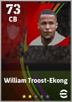 William Troost-Ekong eFootball 2026 player card — 73 OVR CB
