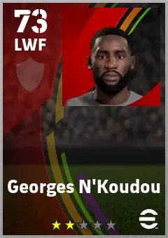 Georges N Koudou eFootball 2026 player card — 73 OVR LWF
