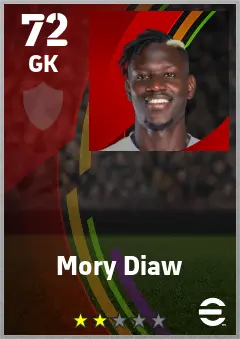 Mory Diaw eFootball 2026 player card — 72 OVR GK
