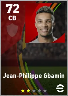 Jean-Philippe Gbamin eFootball 2026 player card — 72 OVR CB