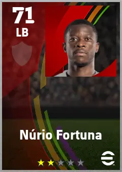Nurio Fortuna eFootball 2026 player card — 71 OVR LB