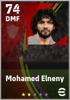 Mohamed Elneny eFootball 2026 player card — 74 OVR DMF