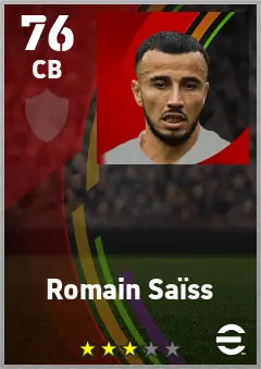 Romain Saiss eFootball 2026 player card — 76 OVR CB