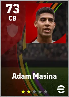 Adam Masina eFootball 2026 player card — 73 OVR CB
