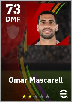 Omar Mascarell eFootball 2026 player card — 73 OVR DMF