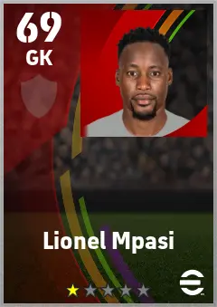 Lionel Mpasi eFootball 2026 player card — 69 OVR GK