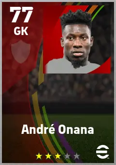 Andre Onana eFootball 2026 player card — 77 OVR GK