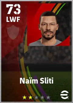 Naim Sliti eFootball 2026 player card — 73 OVR LWF