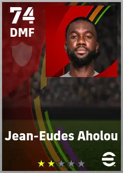 Jean-Eudes Aholou eFootball 2026 player card — 74 OVR DMF