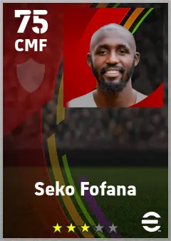 Seko Fofana eFootball 2026 player card — 75 OVR CMF