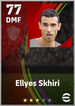 Ellyes Skhiri eFootball 2026 player card — 77 OVR DMF